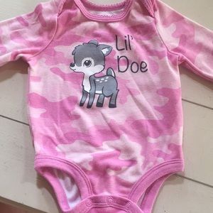 Lil Doe pink camo onesie